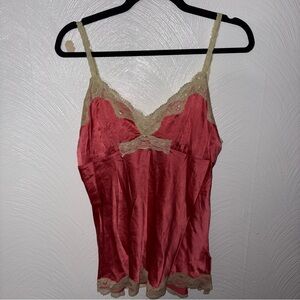 Aratta Silent Journey Herrmitage Pink Lace Trim Silk Cami Size M NWT